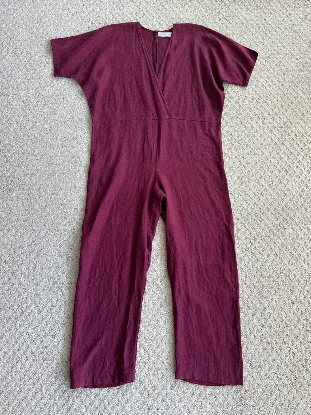 Love And Confuse Aurora Linen V-Neck Jumpsuit M Minimalist Lagenlook Bohemian